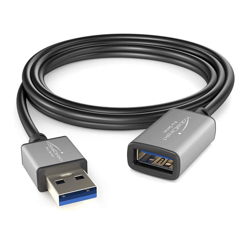 KabelDirekt – USB 3.0 Extension Cable – 2m – (USB-A plug to USB-A female connector, black/space grey) - Image 2