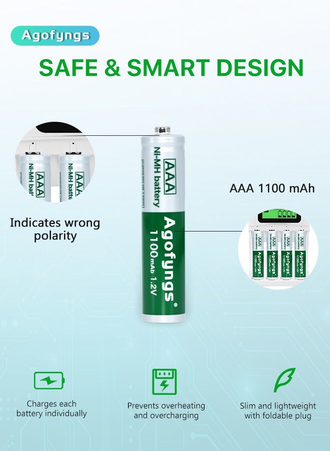 Agofyngs Charger For AA & AAA Batteries With 4 AAA Batteries  (1100 mAh)  - Image 3