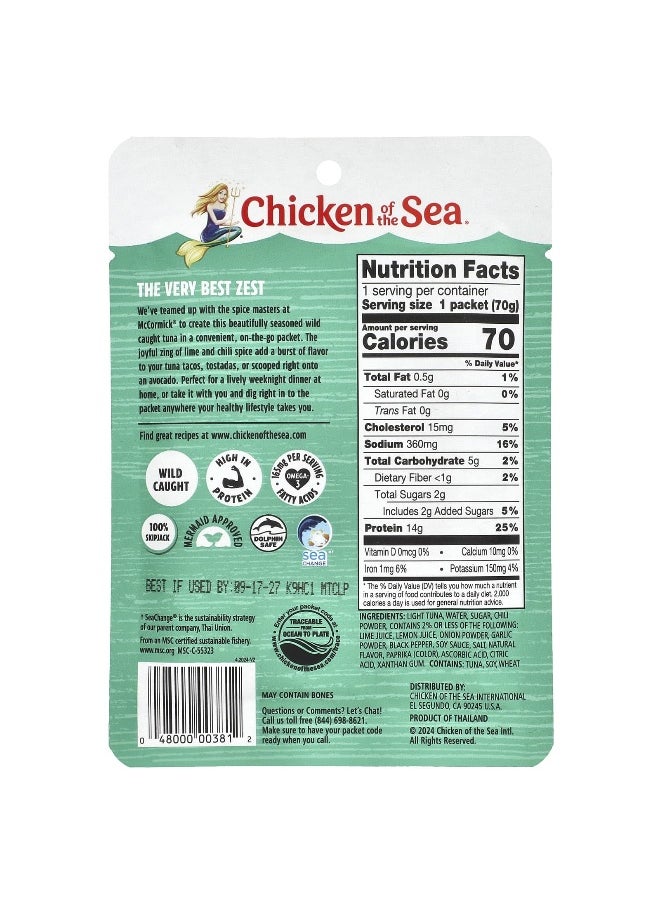 Chicken Of The Sea Chicken of the Sea, Wild Caught Light Tuna, Chili Lime, 2.5 oz (70 g)  - Image 2