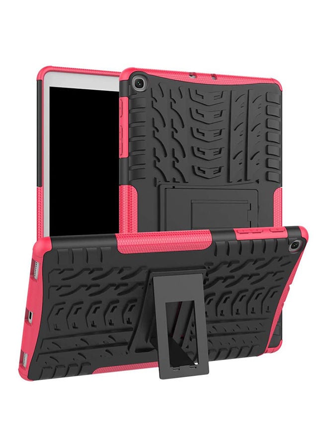 NIBEMINENT Samsung Galaxy Tab A 10.1 inch T510/T515（2019）Tablet Protective Case 2-In-1 Drop-Proof Bracket Cover (rose red) Black - Image 1