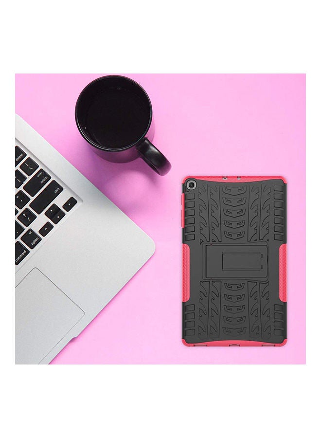 NIBEMINENT Samsung Galaxy Tab A 10.1 inch T510/T515（2019）Tablet Protective Case 2-In-1 Drop-Proof Bracket Cover (rose red) Black - Image 2