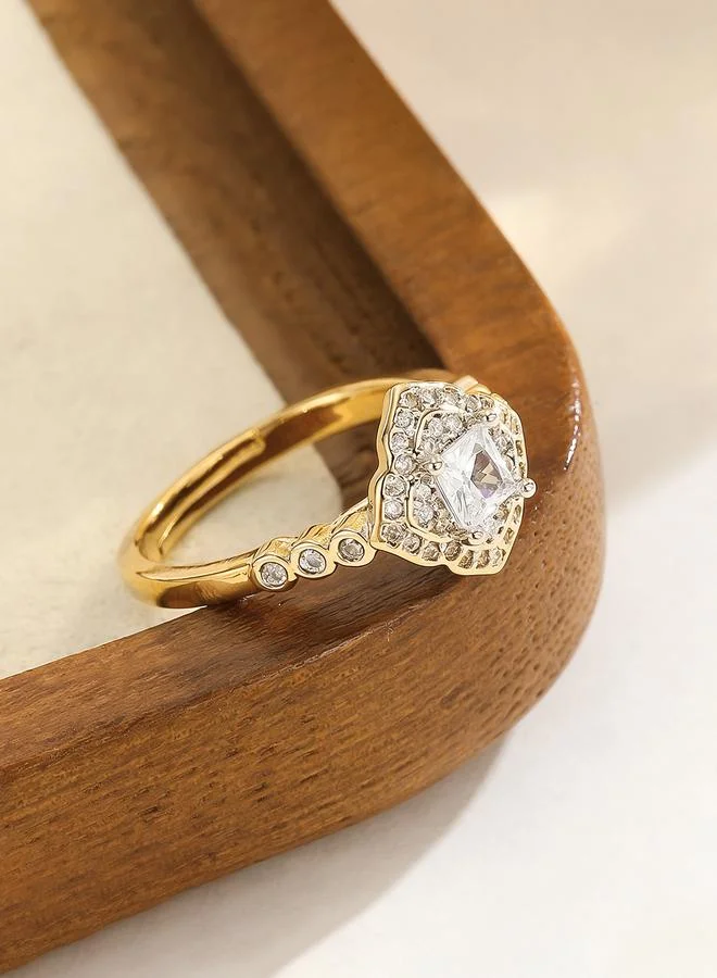Take Two  Gold Tone Embellished Ring for Women | Best Price UAE