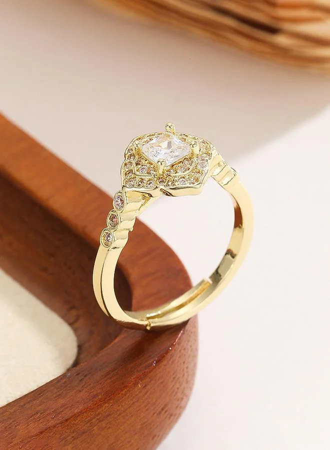 Take Two  Gold Tone Embellished Ring for Women | Best Price UAE