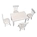 SXFSE Dollhouse Decoration Accessories 112 Dollhouse Miniature Furniture Wooden White Dining Table Chair Model Set - Image 4