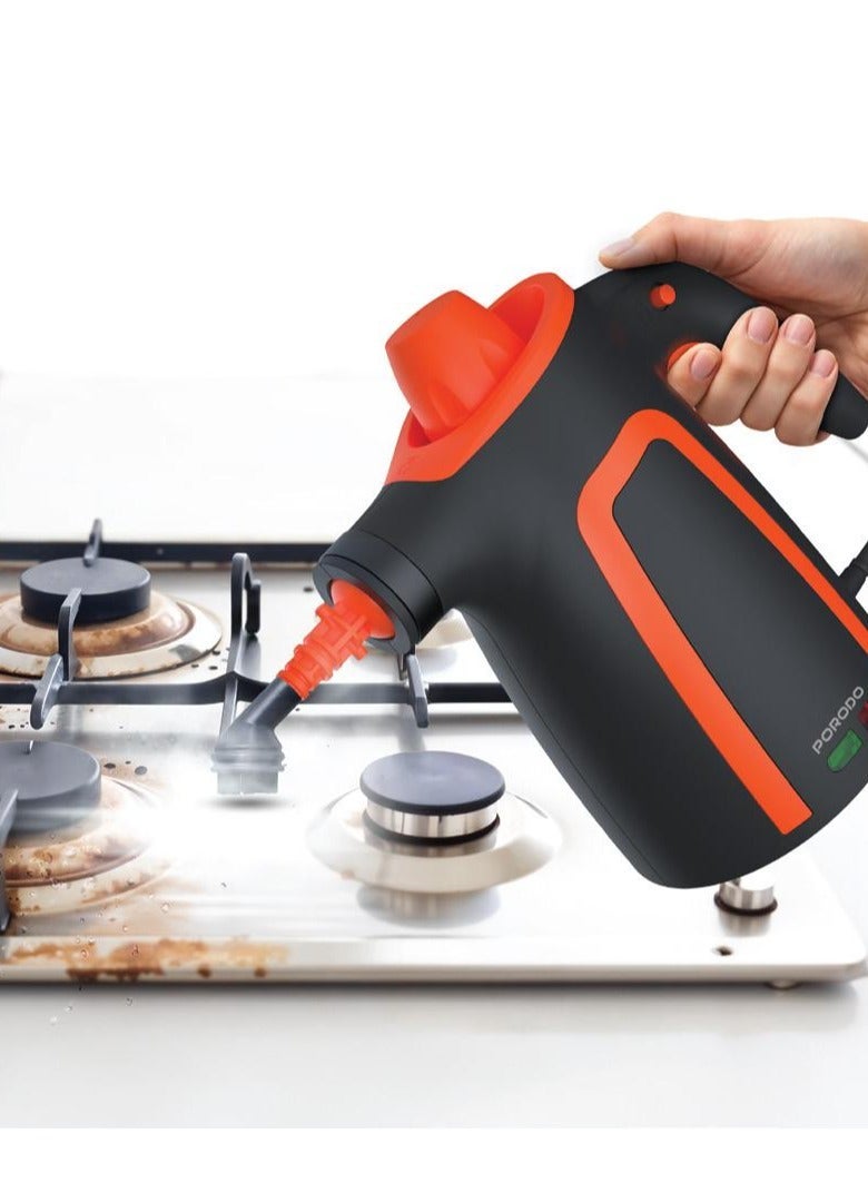 بورودو منظف ​​بخاري متعدد الأسطح 1050 واط / خزان مياه 350 مل / بخار ساخن 110 درجة مئوية / تنظيف بالبخار القوي يزيل الشحوم والأوساخ والأتربة على أسطح متعددة للمنزل والمطبخ والمكتب - أسود - Image 1