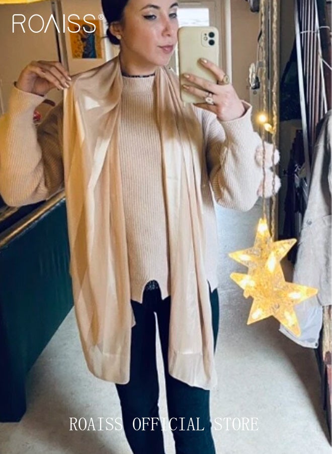 roaiss Silk Scarf Gift Box Versatile Ladies Fashion Shawl High-Quality Fabric Soft and Comfortable Long Design Multifunctional Women Shawl for Everyday Use - Image 2