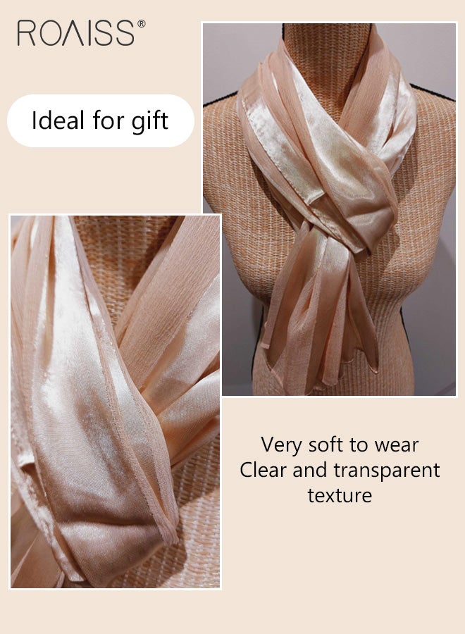 roaiss Silk Scarf Gift Box Versatile Ladies Fashion Shawl High-Quality Fabric Soft and Comfortable Long Design Multifunctional Women Shawl for Everyday Use - Image 3