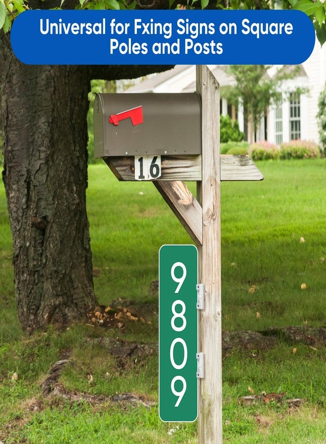 Hicarer 2 Packs 2 Packs Mailbox Mounting Bracket Street Sign Bracket Aluminum Wing Brackets for Horizontal Sign Mounting on Mailbox Poles Posts and Wood or Metal Post Flat and Extruded Billboard - Image 3