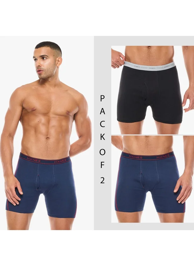 Hanes HANES Boxer Brief Mens Hanes 2396P2-2Pcs Multicolor
