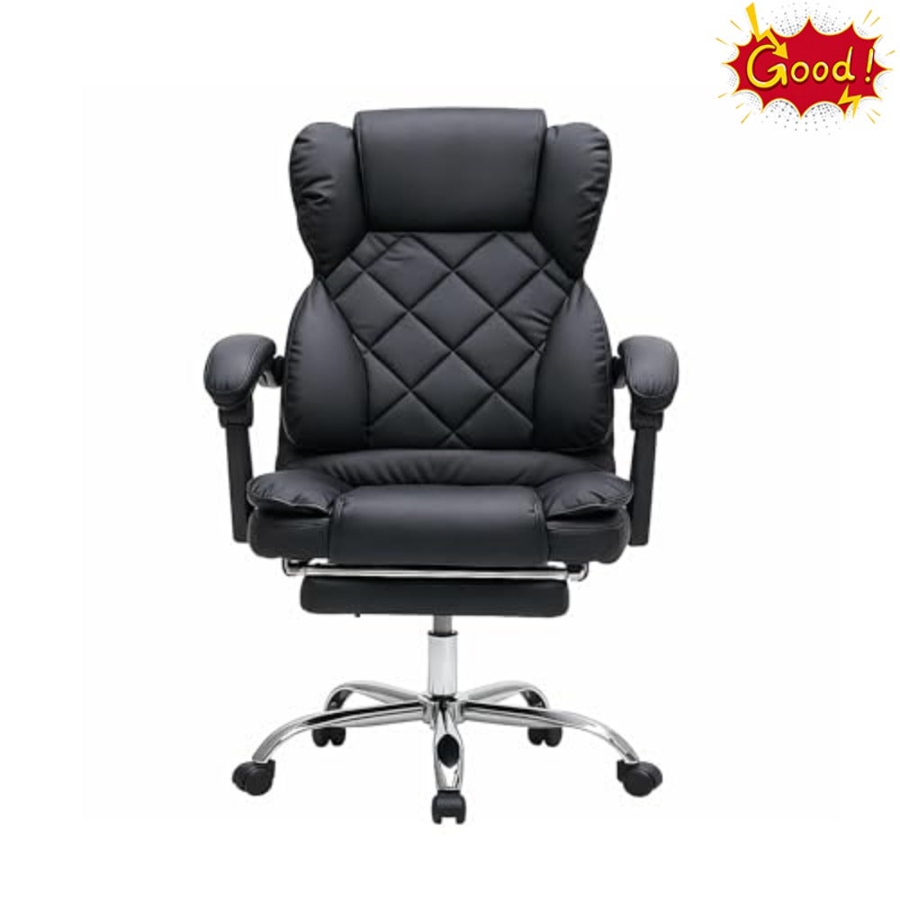 Black Gaming Chair and Executive Chair Adjustable Office Chair with Headrest, Lumbar Support, Back Support, Swivel Chair With Wheels, Cushioned Seat Home Study Computer Chair