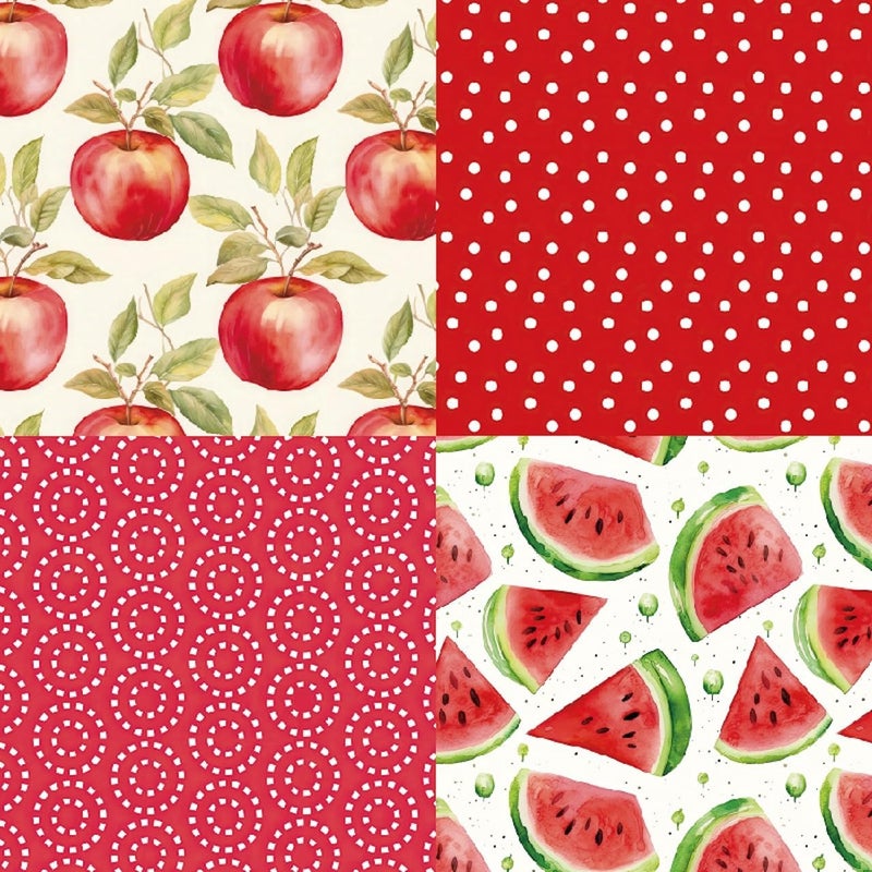 DESEACO 6x6 Berries & Blossoms Scrapbook Paper Pad | 24 Sheets (12 Designs) 160gsm Acid Free Cardstock | Strawberry, Cherry, Raspberry & Watermelon Patterns for Summer Crafts & Card Making - Image 4