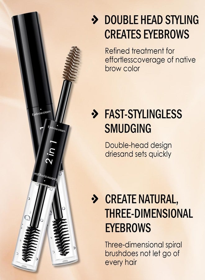 LYSdefeu Tinted Eyebrow Gel, Light Brown Eye Brow Tint & Clear Setting Eyebrow Glue - Image 3