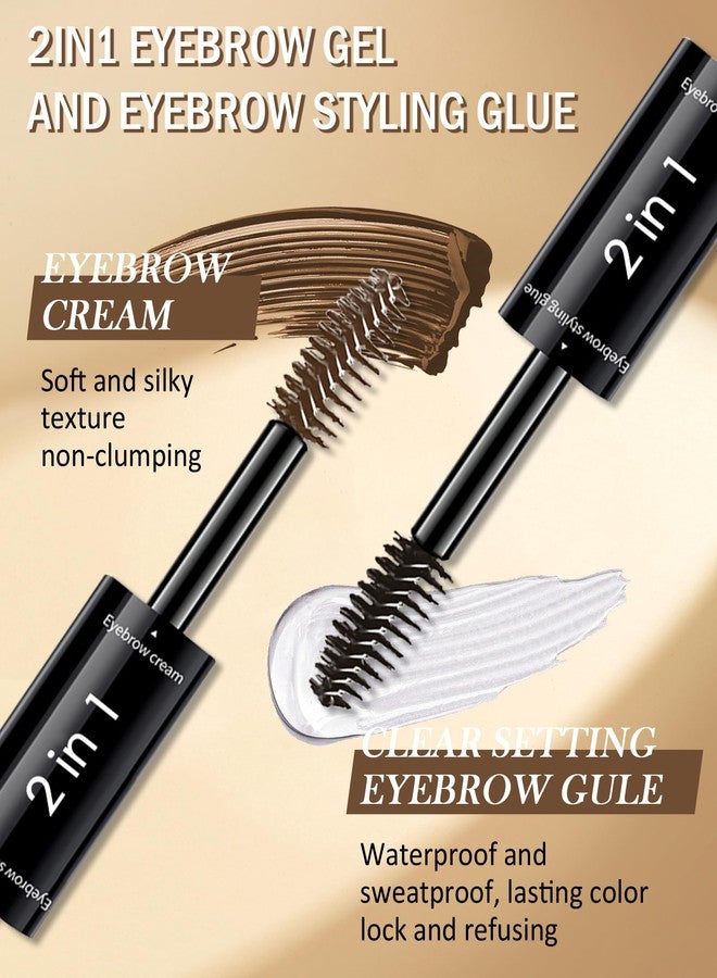 LYSdefeu Tinted Eyebrow Gel, Light Brown Eye Brow Tint & Clear Setting Eyebrow Glue - Image 4