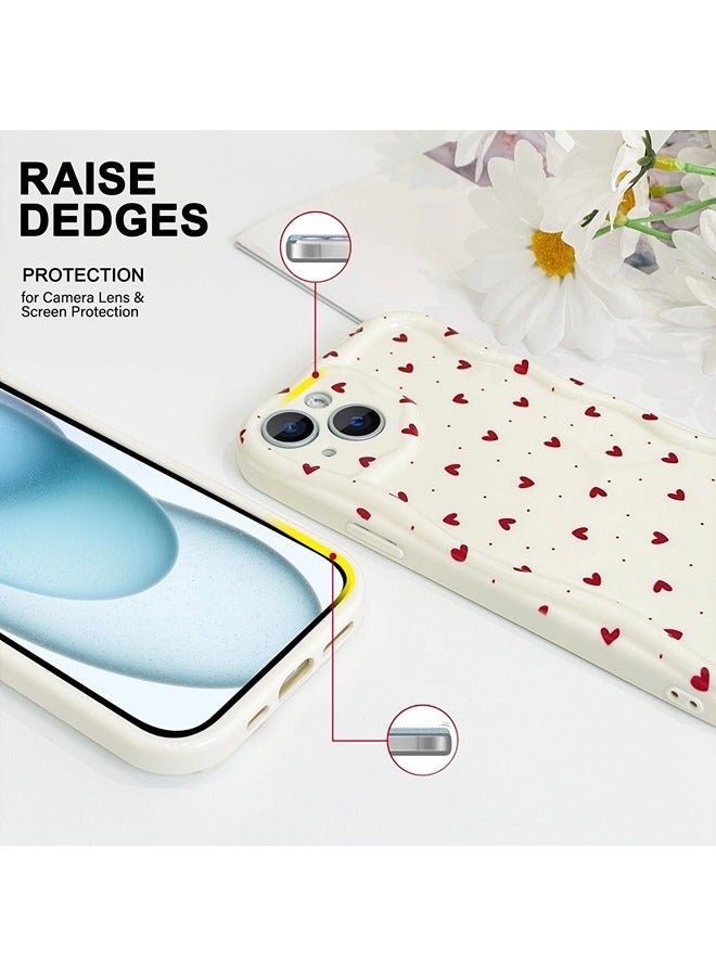 ShebSheb Simple Wave Design Phone Case for iPhone 15 , Wavy Frame Soft TPU Aesthetic Phone Cover - Image 3