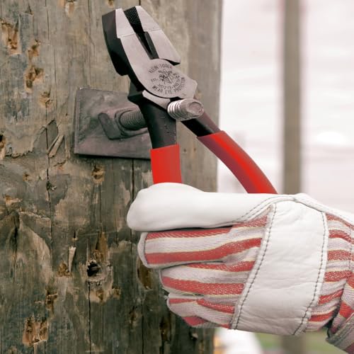 Klein Tools HD213-9NETH Lineman's Pliers, Made in USA, Oversized Heavy Duty, High Leverage Side Cutting Pliers, 9-Inch - Image 3