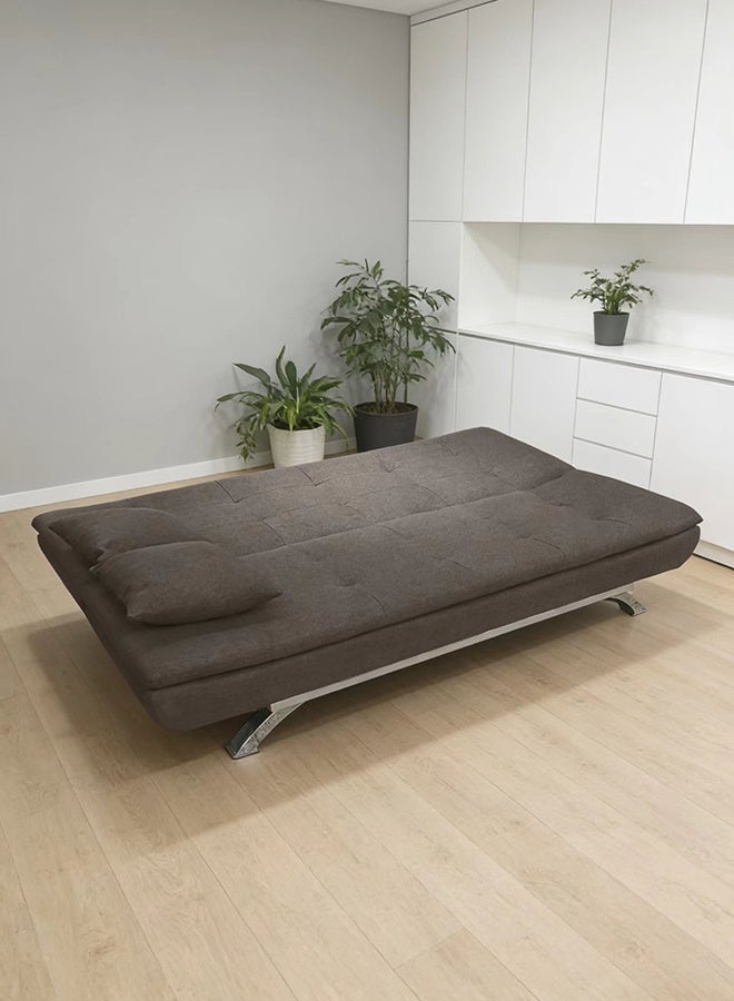 Noon East Classic 3 Seats Sofa Bed with Adjustable Backrest, Convertible Sofa Couch and Bed for Efficient Home, Small Spaces, Living Room or Office 190 x 95 x 86 cm in Brown - Image 4