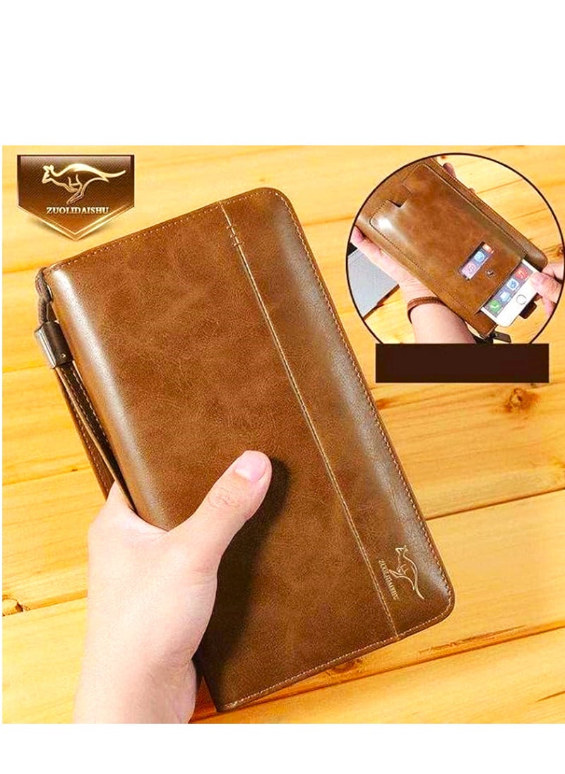 Generic Kangaroo Wallet - with External Mobile Phone Pouch - Havana Colo  - Image 2