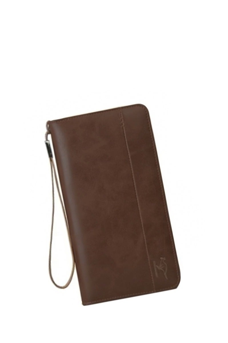 Men's long leather wallet for carrying items, money and mobile phone - Havana - Image 2
