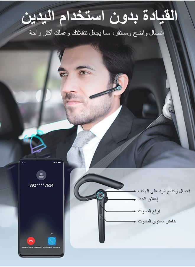 Litus - Bluetooth Headset Wireless, Wireless Headset With Microphone, 15-Hours Talk Time Earbuds, Single Ear Bluetooth 5.2 Headset With Noise Cancelling For iPhone/Android, Bluetooth Headphones Perfect For Business, Office, Running, And Driving - Image 1