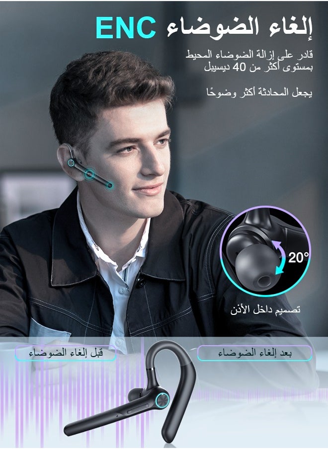 Litus - Bluetooth Headset Wireless, Wireless Headset With Microphone, 15-Hours Talk Time Earbuds, Single Ear Bluetooth 5.2 Headset With Noise Cancelling For iPhone/Android, Bluetooth Headphones Perfect For Business, Office, Running, And Driving - Image 1