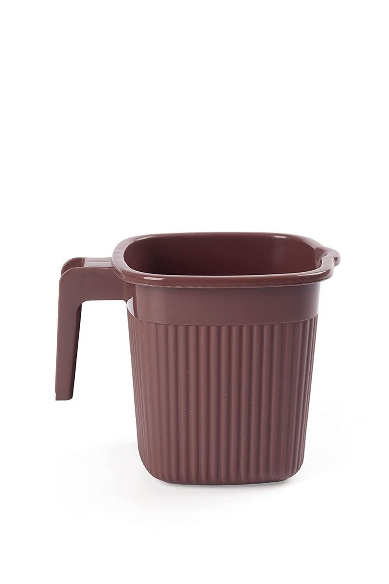 Nayasa Rimmy Strong Plastic Bucket, Mug and Stool Set (3pc Set)| Bathroom Set | (Dark Brown, 18 Liter Bucket, 1.5ltr Mug, a Stool) - Image 4