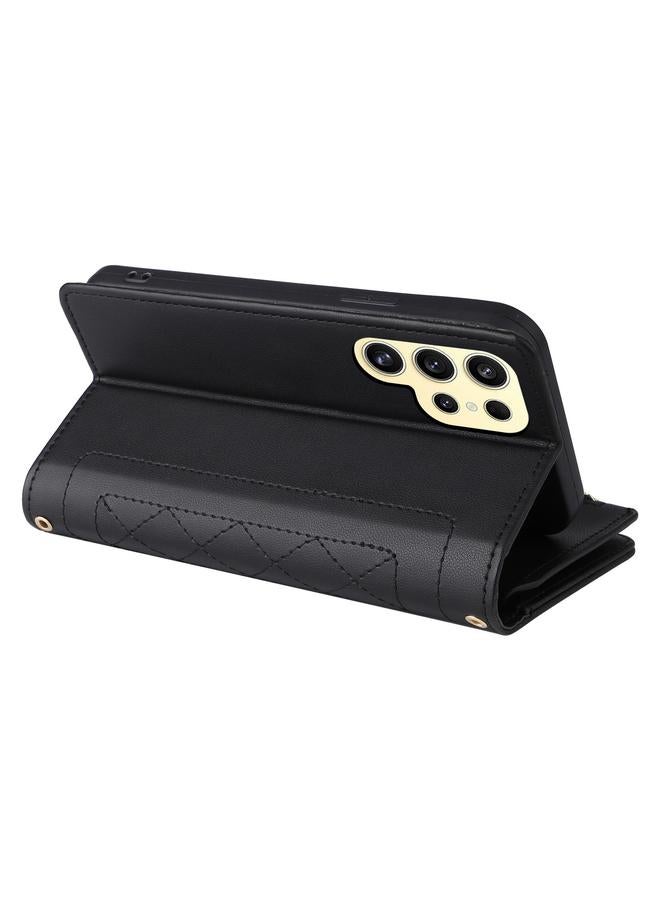 اس-توب جراب لهاتف Samsung Galaxy S24 Ultra 5G Crossbody بسحاب ومحفظة من الجلد على شكل معين - Image 5