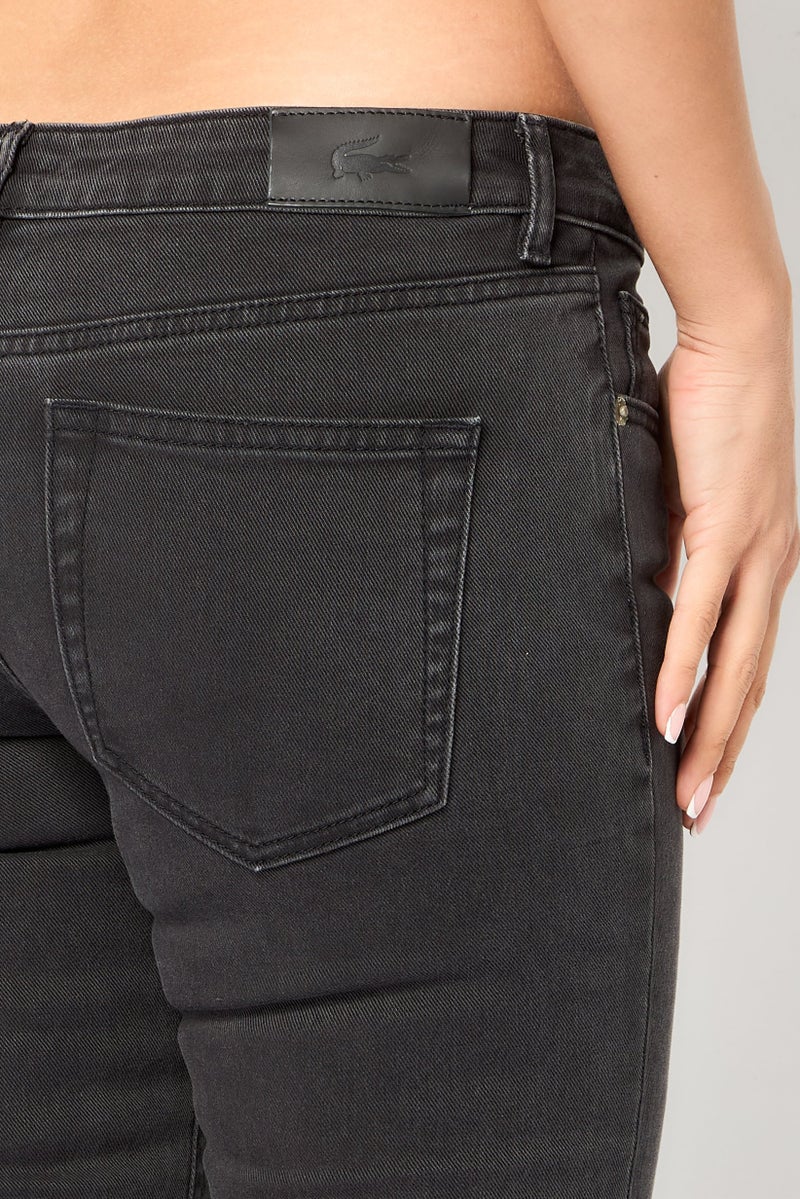 LACOSTE Women Slim Fit Washed Stretchable Jeans, Vintage Grey - Image 3