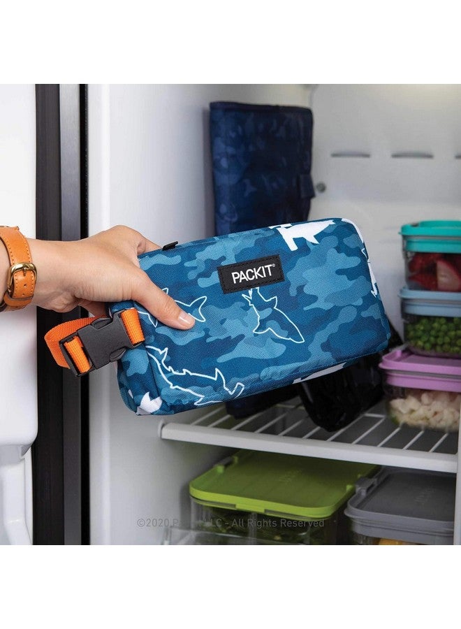 PackIt Freezable Snack Box, Camo Shark, Built with EcoFreeze Technology, Collapsible, Reusable, Zip Closure with Buckle Handle, Great for Fresh Snacks on the go - Image 3