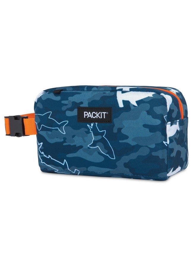 PackIt Freezable Snack Box, Camo Shark, Built with EcoFreeze Technology, Collapsible, Reusable, Zip Closure with Buckle Handle, Great for Fresh Snacks on the go - Image 1