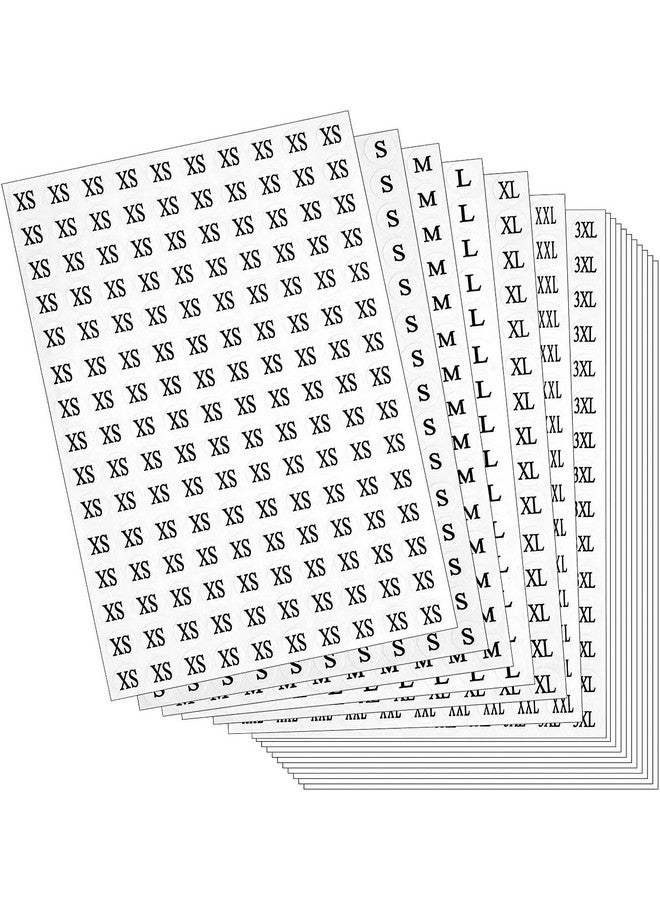 DIYASY Clothing Size Stickers,28 Sheets Round Clothing Labels Stickers All 7 Sizes (Xs/S/M/L/Xl/Xxl/Xxxl) Pack Of 4200 (0.6 Inches)  - Image 1