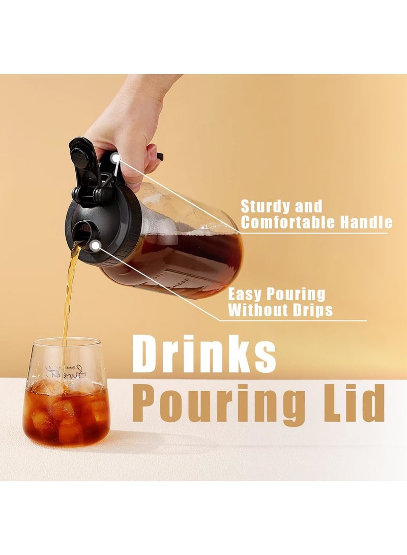 SYOSI غطاء صنبور لجرة ميسون لجرار ذات فم واسع، غطاء قابل للفتح محكم الإغلاق، غطاء مانع للتسرب للاستخدام مع الإبريق، عبوة من 2 (أسود) - Image 5