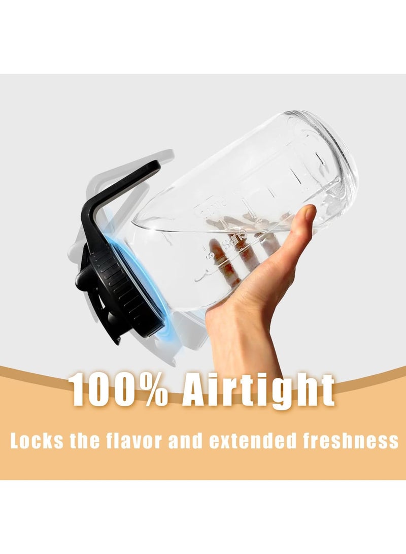 SYOSI غطاء صنبور لجرة ميسون لجرار ذات فم واسع، غطاء قابل للفتح محكم الإغلاق، غطاء مانع للتسرب للاستخدام مع الإبريق، عبوة من 2 (أسود) - Image 4