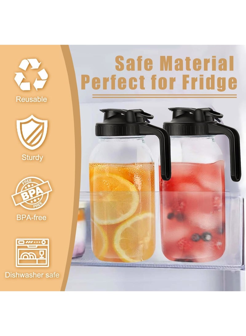 SYOSI غطاء صنبور لجرة ميسون لجرار ذات فم واسع، غطاء قابل للفتح محكم الإغلاق، غطاء مانع للتسرب للاستخدام مع الإبريق، عبوة من 2 (أسود) - Image 3