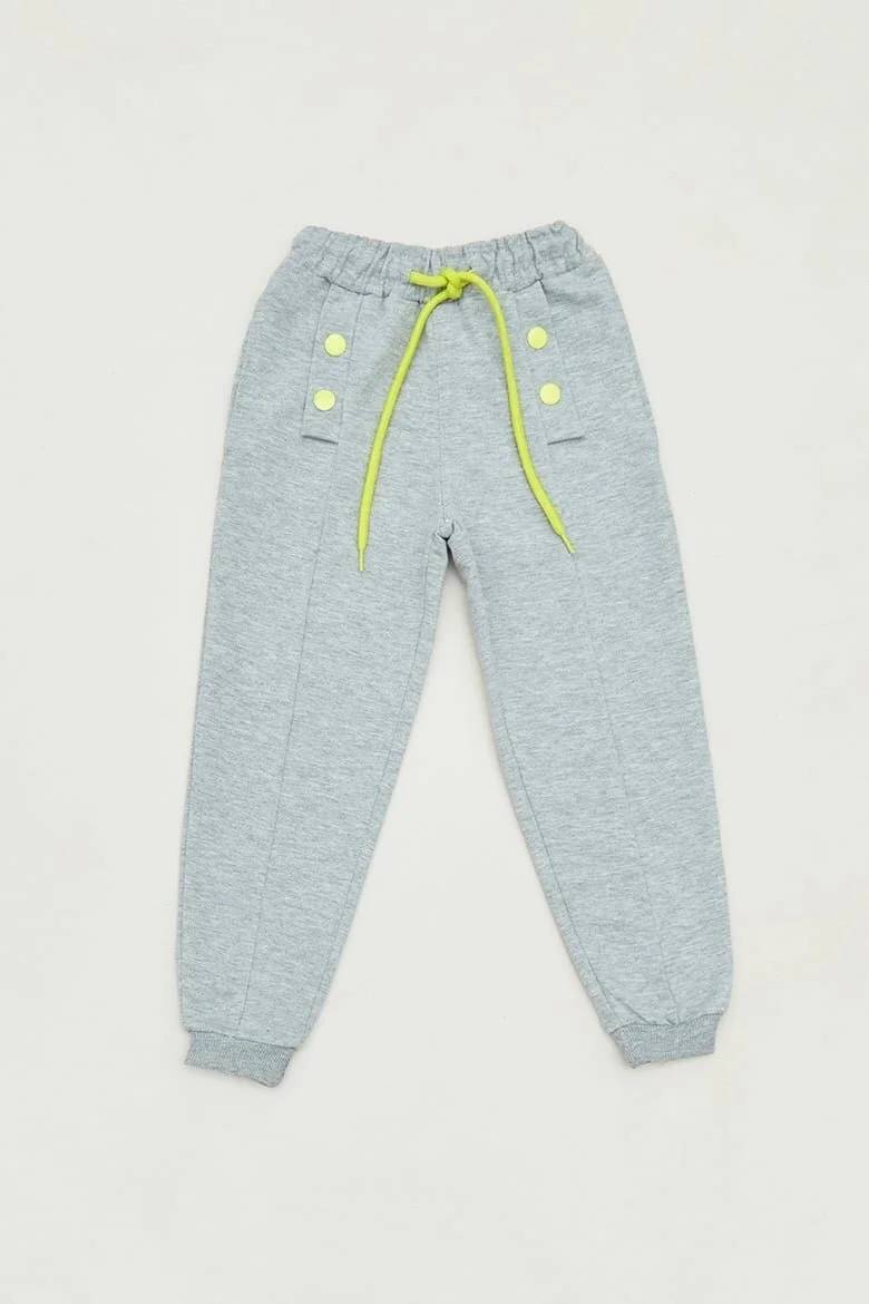 فولامودا Button Detailed Lace Waist Jogger Girl's Sweatpants