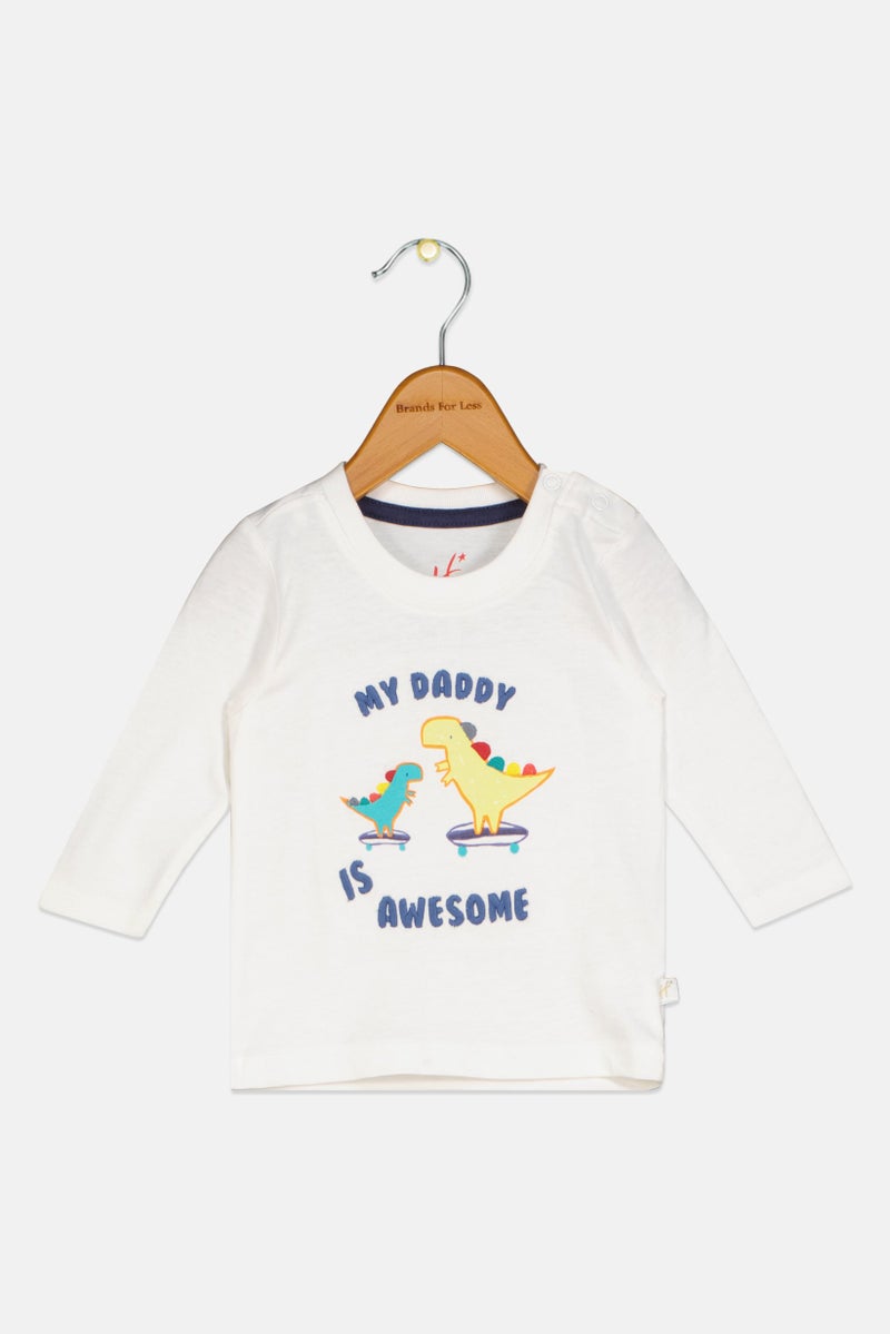Hamleys Toddlers Boy Crew Neck Long Sleeve Graphic Print T-Shirt, White - Image 2