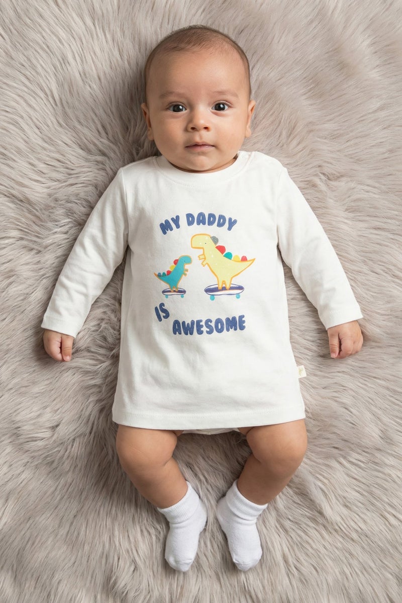 Hamleys Toddlers Boy Crew Neck Long Sleeve Graphic Print T-Shirt, White - Image 1