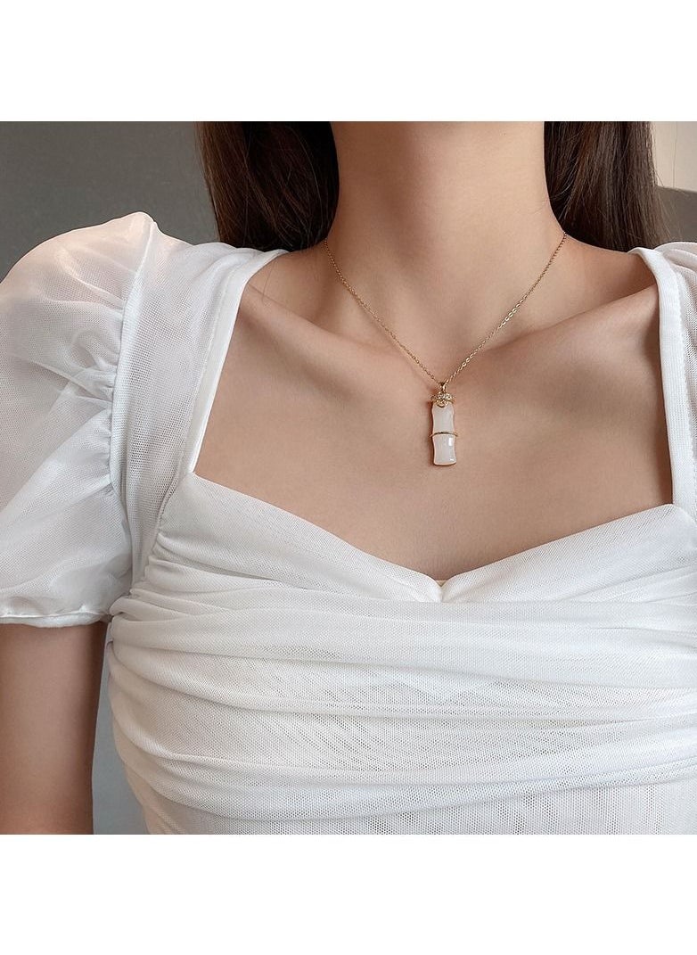 Satinior - Bamboo Element Titanium Steel Necklace Necklace - Image 1