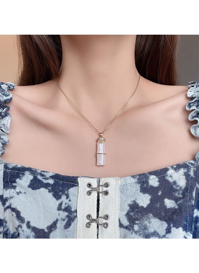 Satinior - Bamboo Element Titanium Steel Necklace Necklace - Image 1