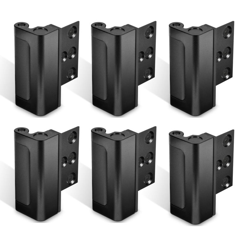 Greatalent Home Security Door Reinforcement Lock Childproof  Made Of Aluminum Alloy (Aluminum-6Pack)