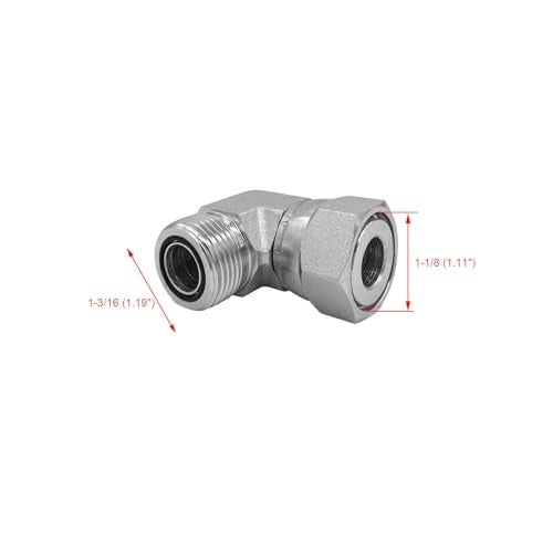 BEITERSTOE FS65001212 Hydraulic Adapter Fitting 34 Male ORing Face Seal131612 NPT 34 Female ORing Face Seal Swivel Nut131612 NPT 90Pipe Joints ElbowCorner Carbon Steel - Image 3