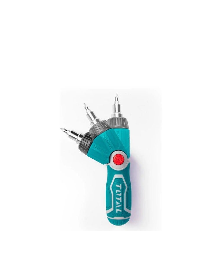 TOTAL Total 13-in-1 Ratchet Screwdriver Set – Versatile Tool for Home Repairs and DIY Projects with 12 Bits and Folding Handle  - Image 3