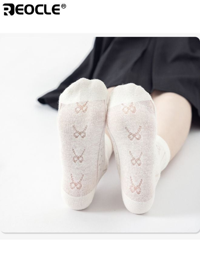 REOCLE 5Pairs Kid's Ankle Socks with Mesh Cotton Blend and Low Cut Design Toddler No Show Ankle Socks with Soft Thin Fabric for Boys Girls Daily Wear - Image 4