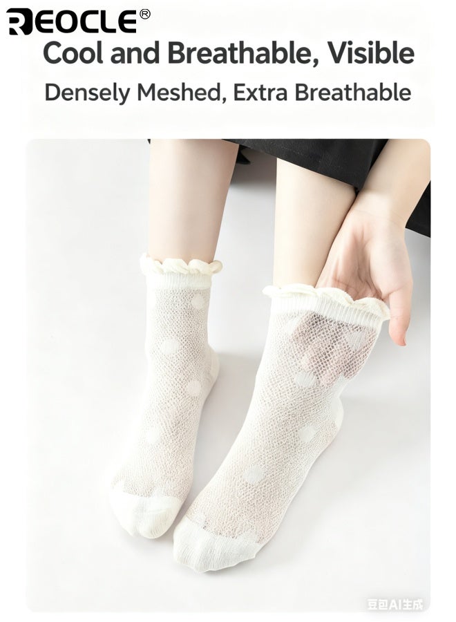 REOCLE 5Pairs Kid's Ankle Socks with Mesh Cotton Blend and Low Cut Design Toddler No Show Ankle Socks with Soft Thin Fabric for Boys Girls Daily Wear - Image 2