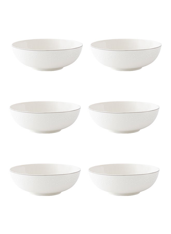 Celia 6-Piece Porcelain Rice Bowl Set White 7 inch - Image 1