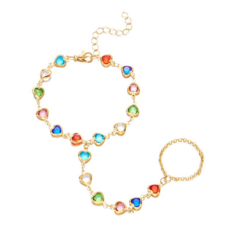 European and American cross-border new hand jewelry foreign trade ins universal love adjustable finger bracelet women dopamine  jewelry - Image 4