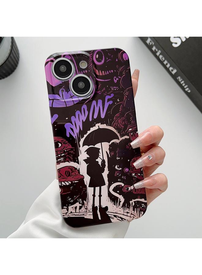 زبون جراب لهاتف iPhone 13 من الكمبيوتر الشخصي بفتحة دقيقة ونمط مرسوم - Image 1