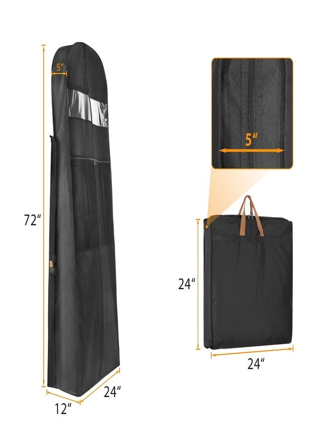 Zilink 72" Wedding Dress Garment Bag Dress Bags for Gowns Bridal Dress Travel Bag with 12”Gusseted and Accessory Pockets for Wedding Dress, Puffy Gowns [Upgraded Version] - Image 2