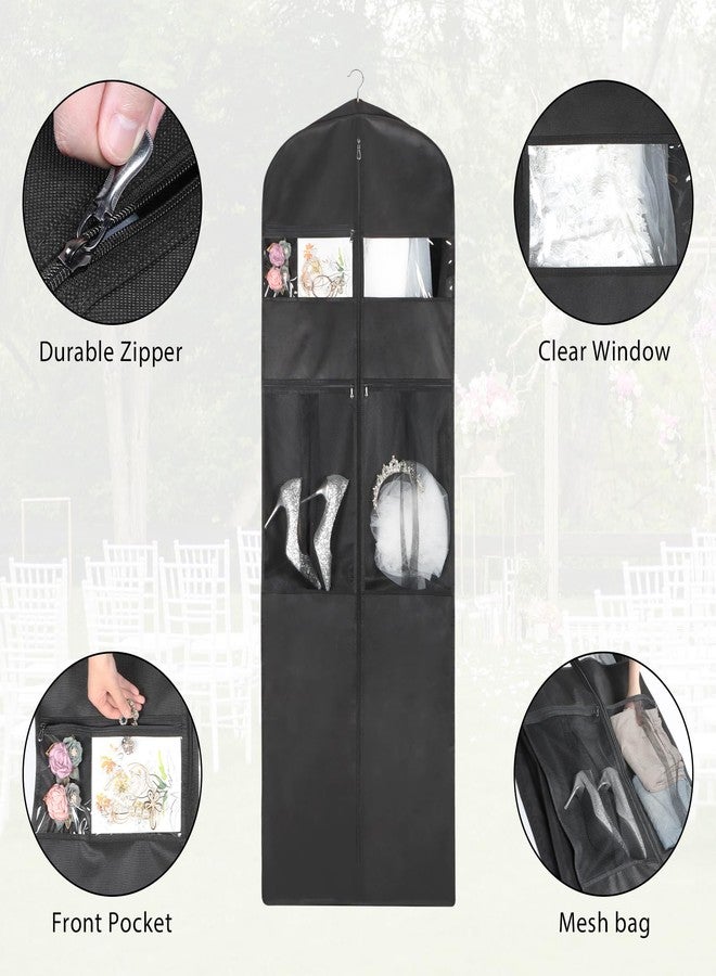 Zilink 72" Wedding Dress Garment Bag Dress Bags for Gowns Bridal Dress Travel Bag with 12”Gusseted and Accessory Pockets for Wedding Dress, Puffy Gowns [Upgraded Version] - Image 3