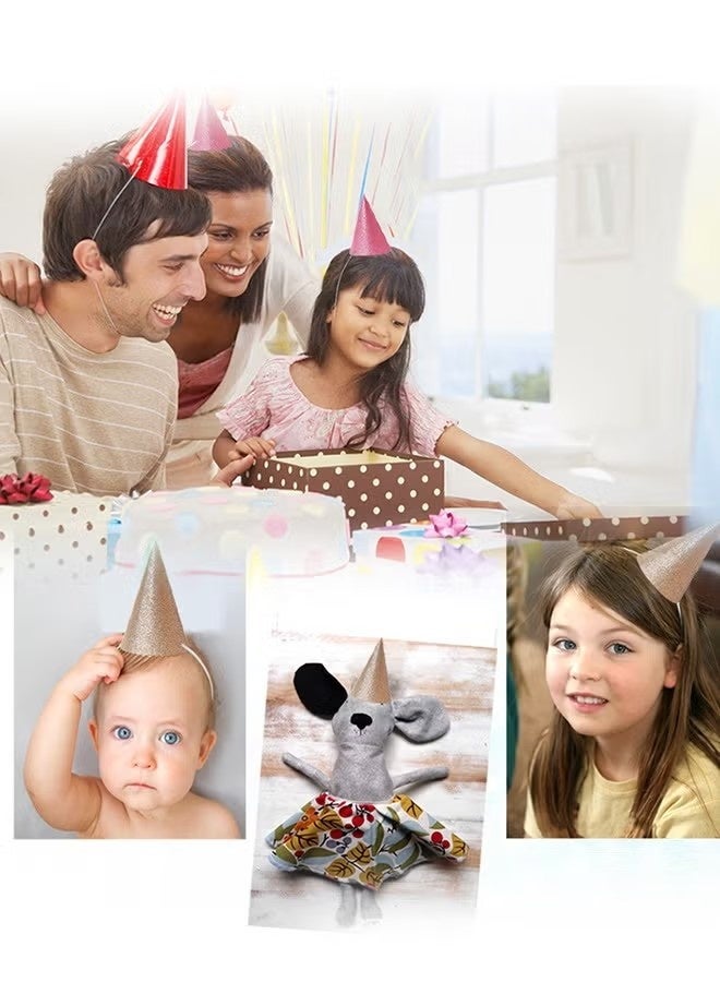 12Pcs Silver Glitter Party Hats - Image 3