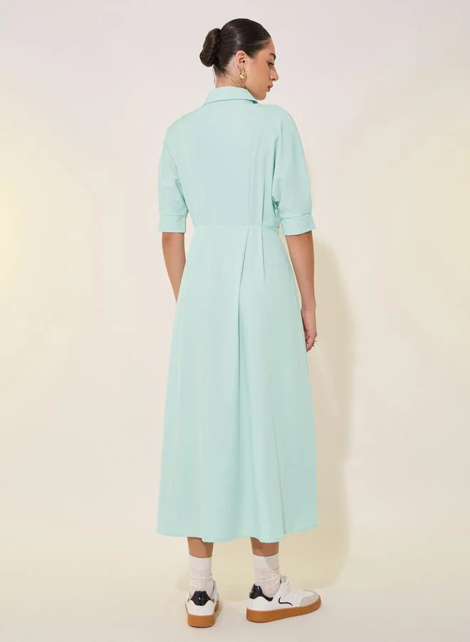 Take Two Mint Shirtwaist Dress